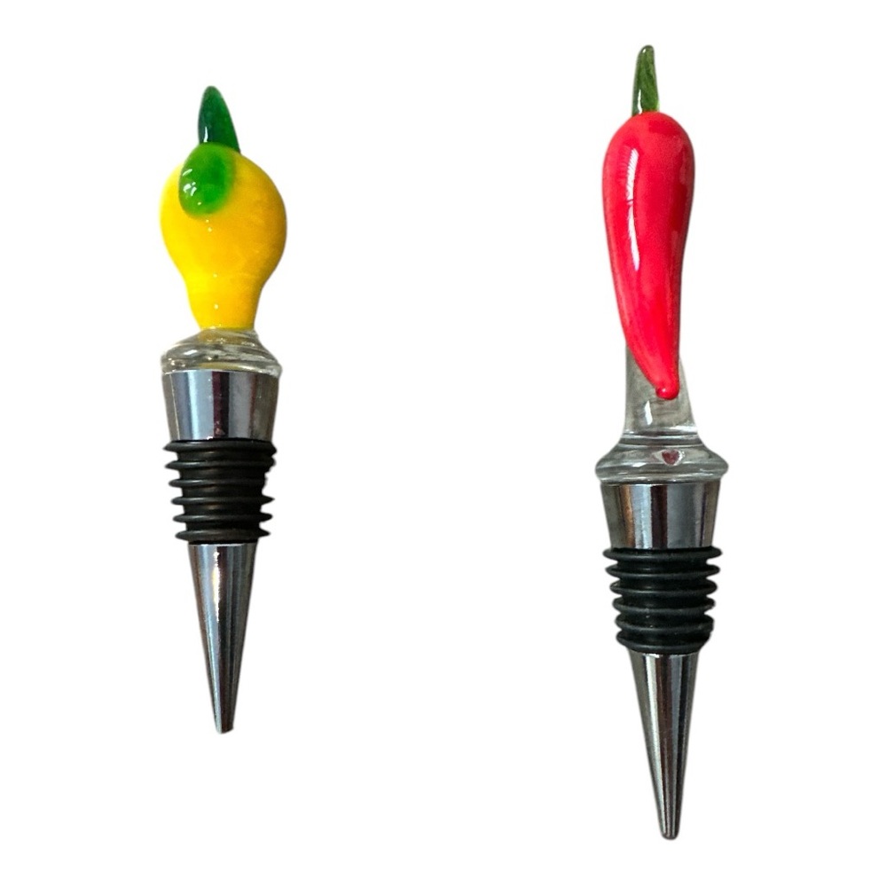 Sandralexandra Bottle Stoppers Set of Lemon & Chilli - Picture 2 of 7